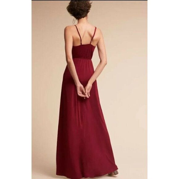NEW ANTHROPOLOGIE BHLDN SZ S TWOBIRDS LILY WRAP MAXI DRESS IN BURGUNDY - Picture 4 of 4